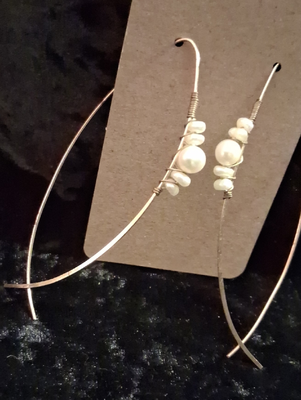 Freshwater Pearl Wire-Wrapped Drop Earrings - White